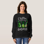 Sweatshirt Chillin Avec Mes Gnomes Leopard St Patrick Day Iri (Devant entier)