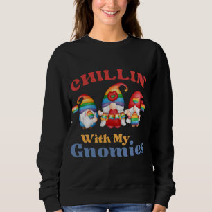 Sweatshirt Chillin avec mes gnomes LGBTQ+ fierté Rainbow gnom