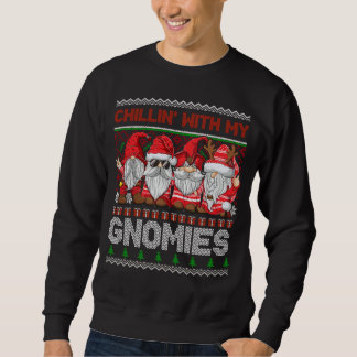 Sweatshirt Chillin Avec Mes Gnomes Mauvais Gnome Noël Rouge