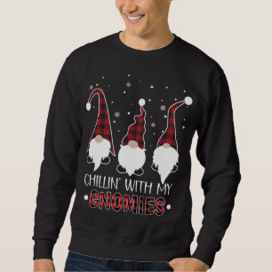 Sweatshirt Chillin Avec Mes Gnomies Buffalo Plaid Gnome Chris