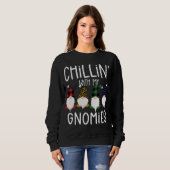 Sweatshirt Chillin Avec Mes Gnomies Plaid Léopard Gnomes (Devant entier)