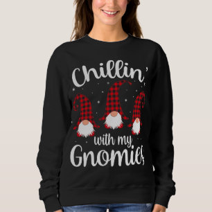 Sweatshirt Chillin' with My Gnomies Buffalo Red Plaid Christa