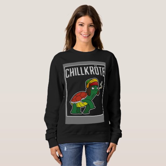 Sweatshirt Chillkröte Couple Weed (Devant entier)