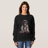 Sweatshirt Chimpanzé Cute Dans L'Espace Convient À Singe Ape  (Devant entier)