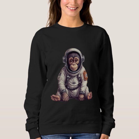 Sweatshirt Chimpanzé Cute Dans L'Espace Convient À Singe Ape  (Devant)