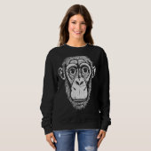 Sweatshirt Chimpanzé gris clair Ape Not Monkey Cute Chim (Devant entier)