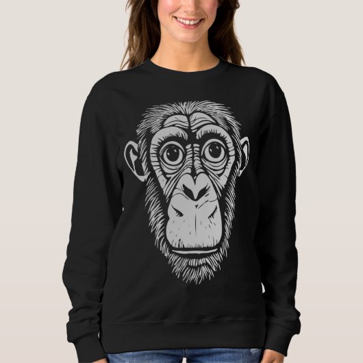 Sweatshirt Chimpanzé gris clair Ape Not Monkey Cute Chim (Devant)