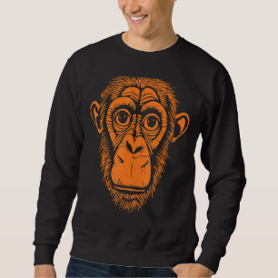 Sweatshirt Chimpanzé orange Ape Not Monkey Cute Chimp