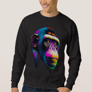Sweatshirt Chimpanzé Pop Singe Animal Visage Singe Grand Sing