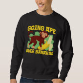 Sweatshirt Chimpanzee Going Ape Over Bananas (Devant)