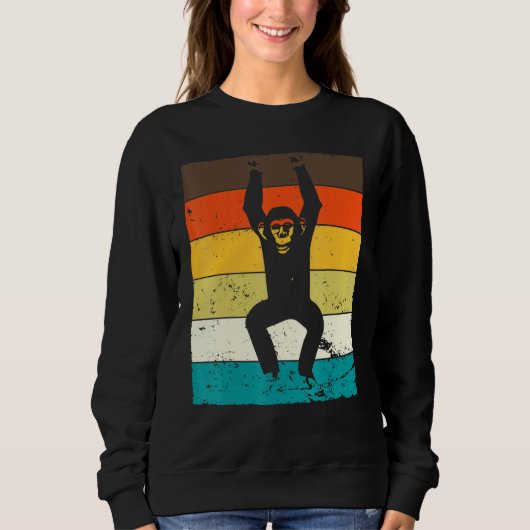 Sweatshirt Chimpanzée Vintage Chimp Monkey Monkeys Chi (Devant)