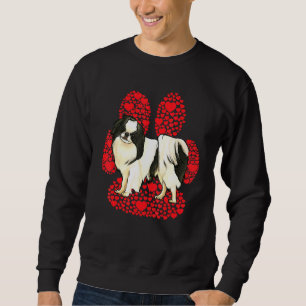 Sweatshirt Chin japonais Saint Valentin Amour de chien Patte