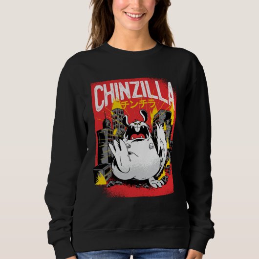 Sweatshirt Chinazilla Catzilla Cat Graphic Cats (Devant)