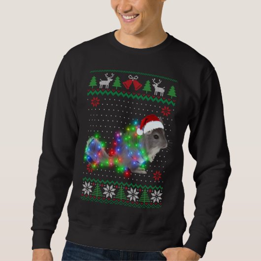Sweatshirt Chinchilla Animal Ugly Sweater Christmas Puppy Ani (Devant)