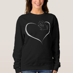 Sweatshirt Chinchilla Coeur Rodent Espèce Animal de compagnie