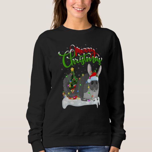 Sweatshirt Chinchilla Xmas Decorations Santa Chinchilla Chri (Devant)