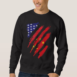 Sweatshirt Chine Amérique Drapeau Cultivé USA Patriot Héritag