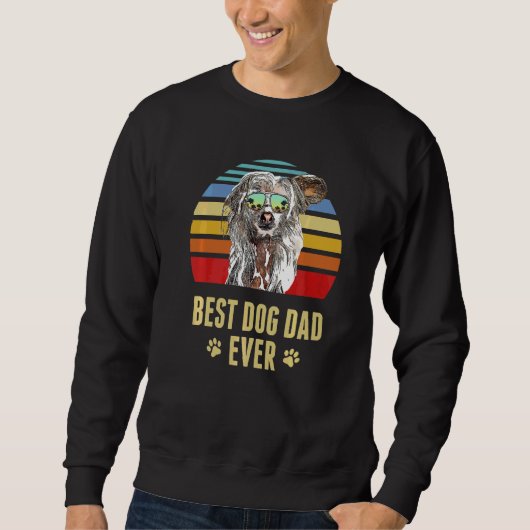 Sweatshirt Chinois Crested Meilleur Chien Papa Jamais Retro S (Devant)