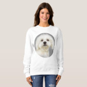 Sweatshirt Chiot blanc maltais (Devant entier)