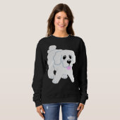 Sweatshirt Chiot blanc simple Bleu (Devant entier)