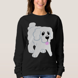 Sweatshirt Chiot blanc simple Bleu