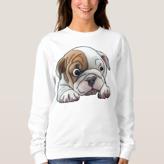 Sweatshirt Chiot Bouledogue Mignon (Devant)