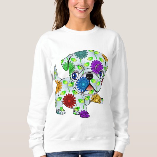 Sweatshirt Chiot de carlin - coloré (Devant)