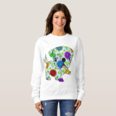 Sweatshirt Chiot de carlin - coloré (Devant entier)