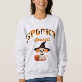 Sweatshirt Chiot d'Halloween de saison éffrayante Jack-o'-lan (Devant)