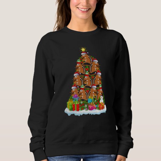 Sweatshirt Chipmunk Xmas Holiday Chipmunk Christmas Tree (Devant)