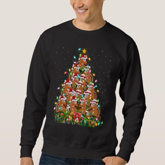 Sweatshirt Chipmunk   Xmas Lights Santa Chipmunk Christmas Tr (Devant)