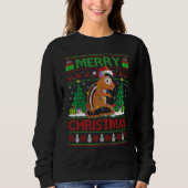 Sweatshirt Chipmunk   Xmas Tree Light Ugly Santa Chipmunk Chr (Devant)