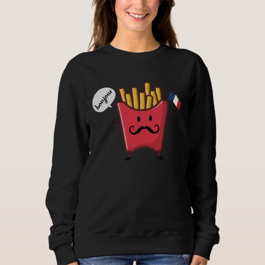 Sweatshirt chips say bonjour (Devant)