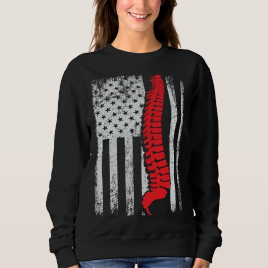 Sweatshirt chiropractors USA Flag spines for chiropractic  1 (Devant)