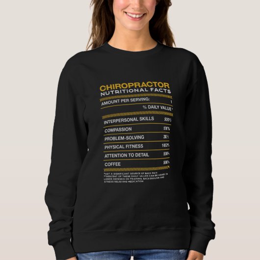 Sweatshirt Chiropraticien Valeur nutritive Chiropratique (Devant)