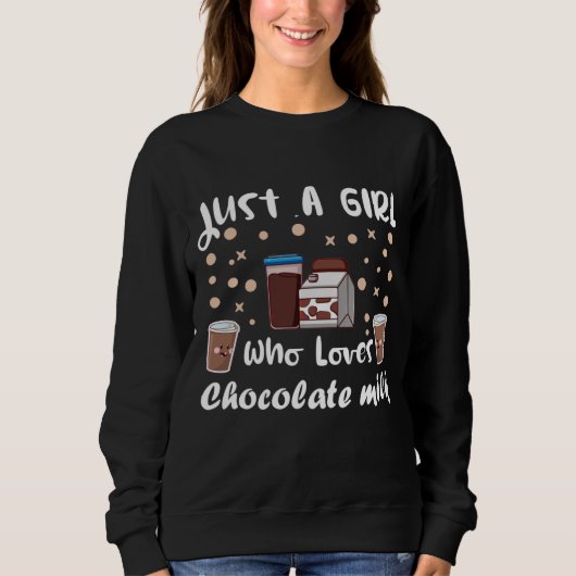 Sweatshirt Chocolat amusant pour filles (Devant)