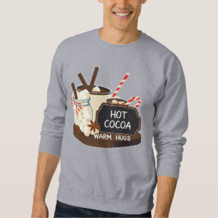 Sweatshirt Chocolat Chaud Câlins Chauds (1) Art de Noël Rétro