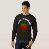 Sweatshirt Chocolat fraise recouverte Traitez-Vous Fruit (Devant entier)