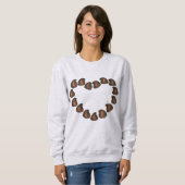 Sweatshirt Chocolat gouttes Coeur Saint Valentin Amour Candy (Devant entier)