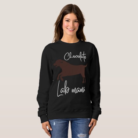 Sweatshirt Chocolat Lab Mama Labrador Maman (Devant entier)