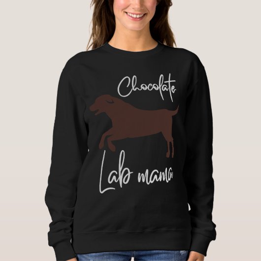 Sweatshirt Chocolat Lab Mama Labrador Maman (Devant)