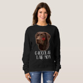 Sweatshirt Chocolat Lab Maman Chocolat Labrador Lecteur à lèv (Devant entier)