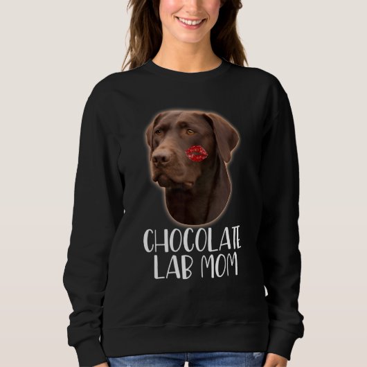 Sweatshirt Chocolat Lab Maman Chocolat Labrador Lecteur à lèv (Devant)