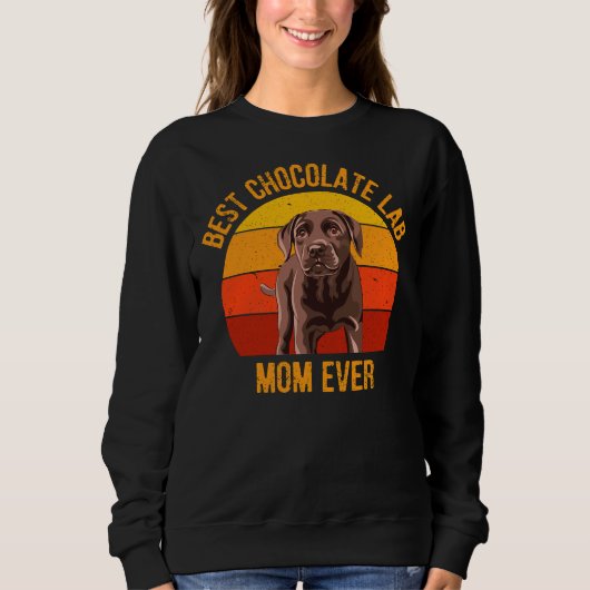 Sweatshirt Chocolat Lab Maman Femmes Labrador Retriever Mama (Devant)