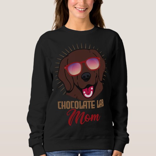 Sweatshirt Chocolat Lab Maman Labrador Retriever (Devant)