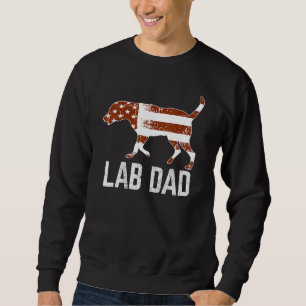 Sweatshirt Chocolat Lab Papa Vintage Patriotique Labrador Ame