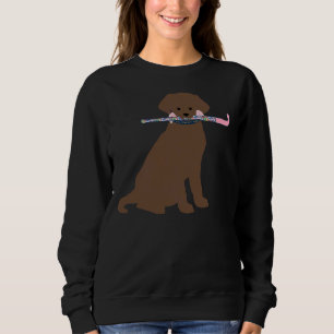 Sweatshirt Chocolat Lab Preppy Madras Field Hockey Chien