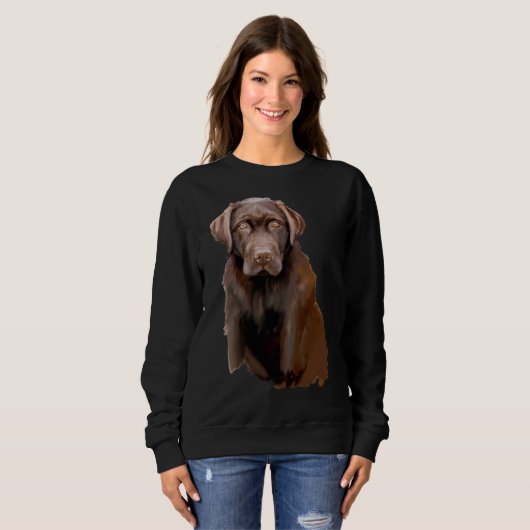 Sweatshirt Chocolat Labrador (Devant entier)
