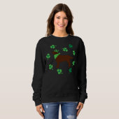 Sweatshirt Chocolat Labrador Casquette St Patrick S Day (Devant entier)
