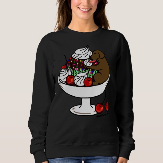 Sweatshirt Chocolat Labrador Crème glacée Sundae (Devant)